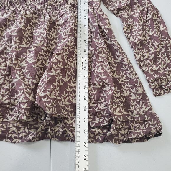 Johnny Was Blouse Womens Medium Silk Floral Boho Peasant Tunic Long Sleeve Top - Picture 5 of 8